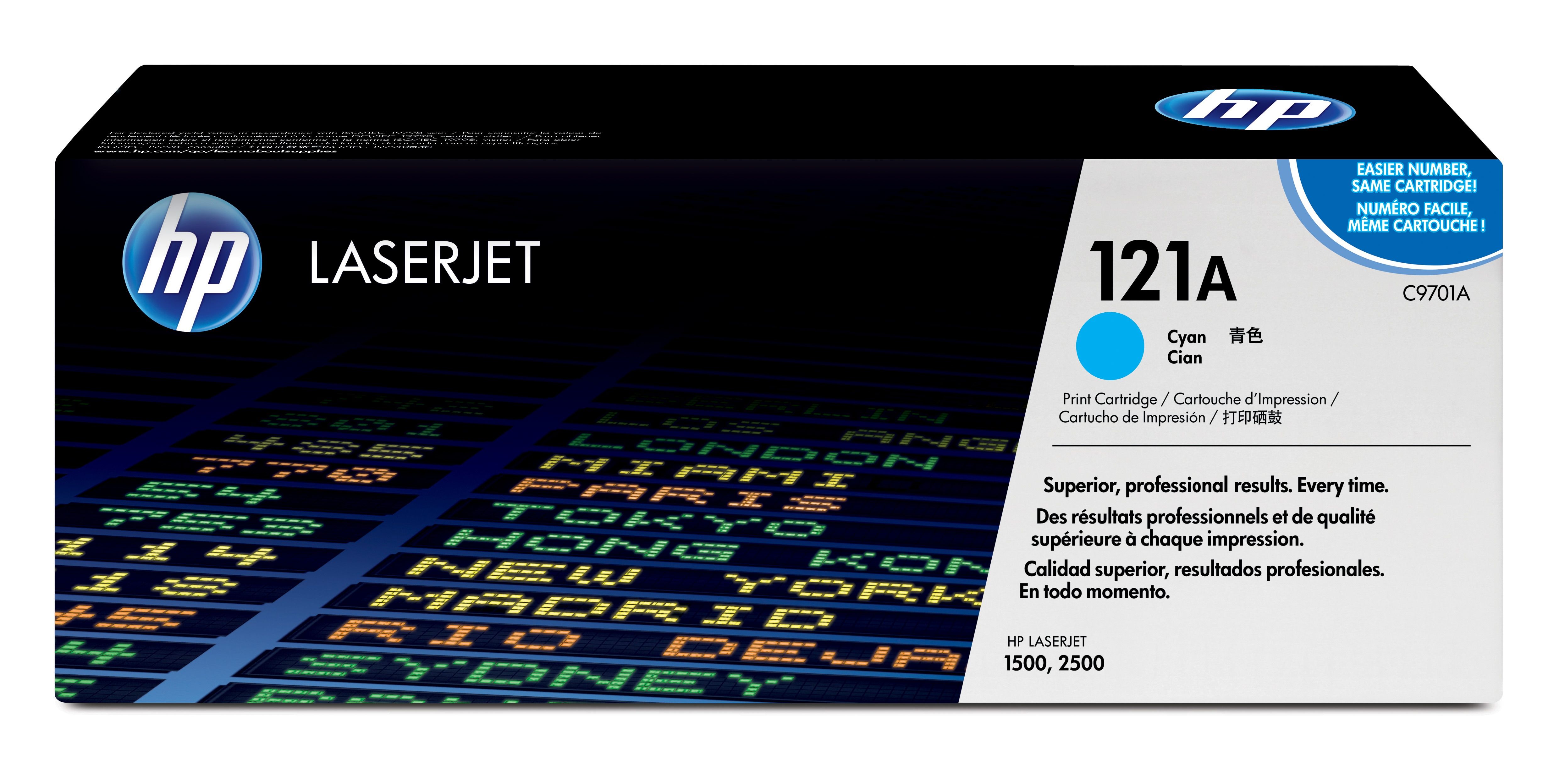 HP 121A Cyan Original LaserJet Toner Cartridge (C9701A)