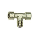 Riegler T-stuk, binnen/buiten/binnen, G/R 1/8, SW 10, werkdruk max. 60 bar, bedrijfstemperatuur max. 150 °C, messing vernikkeld