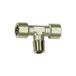 Riegler T-stuk, binnen/buiten/binnen, G/R 1/2, SW 21, werkdruk max. 60 bar, bedrijfstemperatuur max. 150 °C, messing vernikkeld