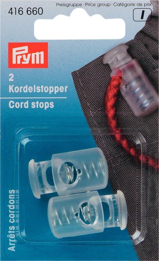 Prym Koordstoppers met 1 gaatje KST Transparant