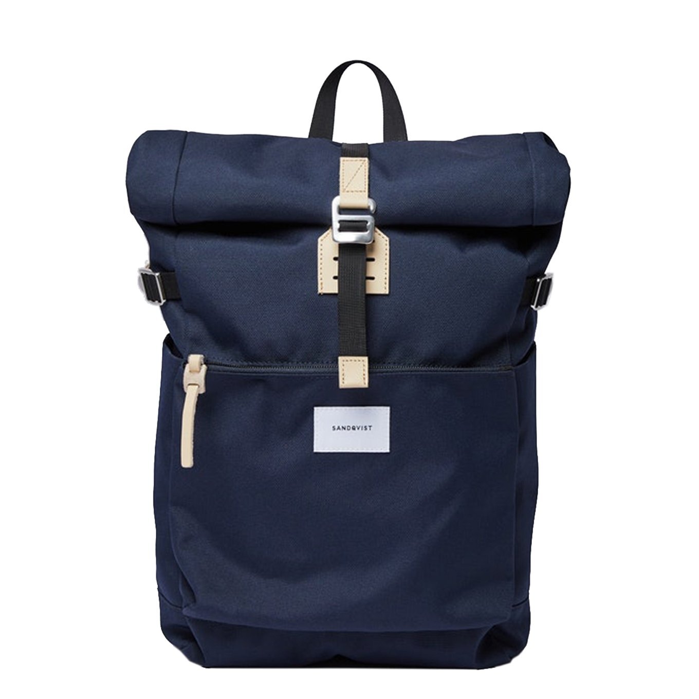 Sandqvist Ilon Navy with natural leather rugzak SQA1498 blauw/navy duurzaam laptop 13 inch