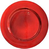 Bellatio Decorations Kaarsenbord - Rood - Rond - 33 cm - Kunststof
