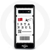 Maniacase Etui voor Samsung Galaxy S10 Edge Luchtkaartje Istanbul Turkije