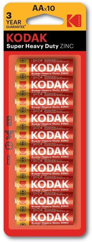 Kodak ZINC AA/R6 Super Heavy Duty Batteries - Blister 10 - 0887930946796