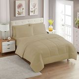 Sweet Home Collection Ultra Soft Down Alternatieve Set & Luxe Lakens, Polyester, Taupe, Twin