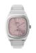 Timex Timex Automatic 1983 E Line Unisex Polshorloge Zilverkleurig en Roze Kast 34mm Roestvrij Staal TW2Y66700AJ