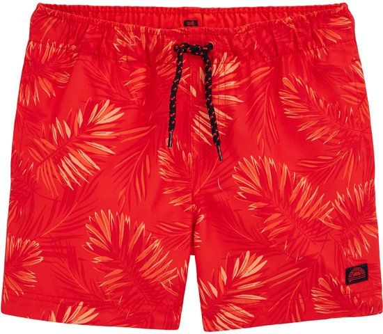 WE Fashion Jongens zwembroek met print - Rood/Oranje - 122/128