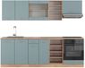 Vicco R-Line Unité de cuisine complète – 240 cm sans plan de travail Bleu-gris/chêne doré