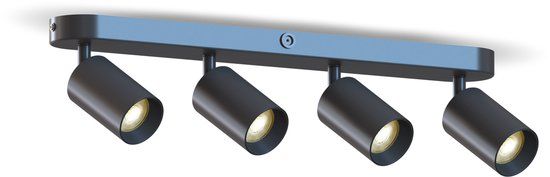 Calex Plafondlamp - 4-Lichts - Opbouwspot - Ovaal - Zwart - Goud