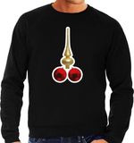Bellatio Decorations Foute Humor Kersttrui Kerstballen Kerst Sweater Zwart Heren L