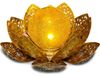 Lampe solaire jardin - Fleur de lotus - 20 x 20 cm - Acier inoxydable - Ambre