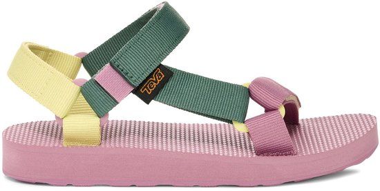 Teva Original Universal Sandalen Junior Meisjes Textiel Klittenband Roze/Groen/Geel Maat 31