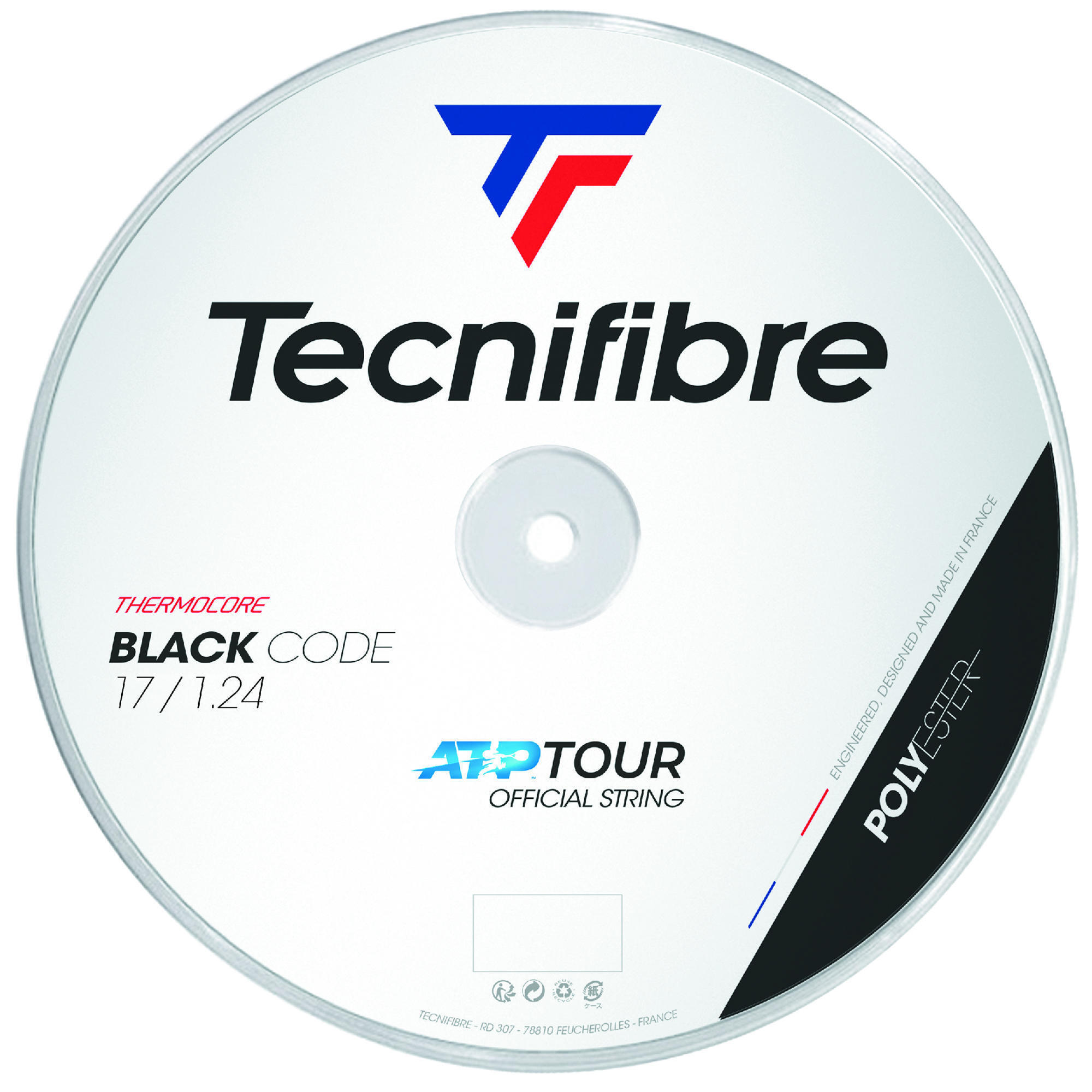 Tecnifibre Tennisbesnaring monofilament Black Code 1,24 mm zwart 200 m