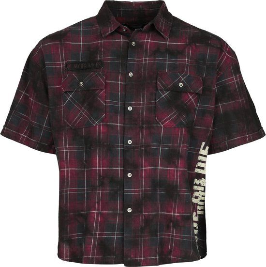 Rock Rebel by EMP multicolor korte mouw blouse met tie-dye ruitpatroon - Heren - L