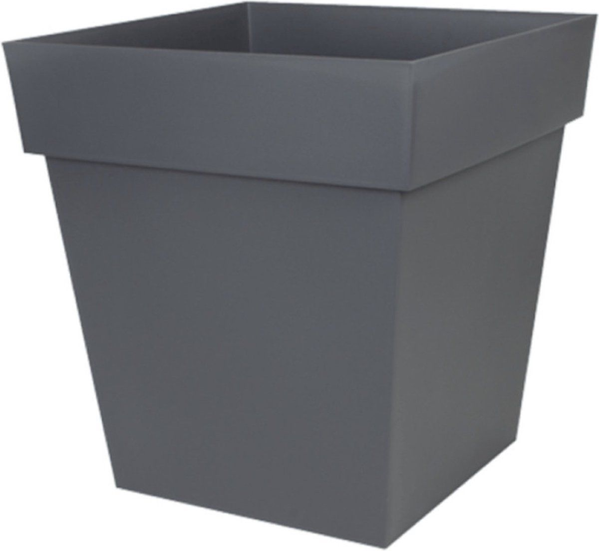 EDA Bloempot Toscane vierkant kunststof zwart 39x39x39cm - 38 liter