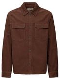 Solid DK Company A/S Heren L Lange Mouw Effen Bruin Polyester Casual Klassieke Kraag Shirt
