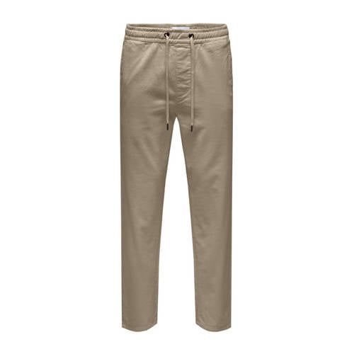 ONLY & SONS ONSLINUS Corduroy Tapered Fit Trousers - Beige