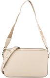 COCCINELLE Leren schoudertas Tebe Mini Bag Grained Leather Sandshell beige