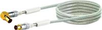 Schwaiger KVKWHD15 531 Hoekige antennekabel met ferrietkern 110dB 1,5 m Transparant Wit
