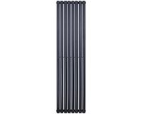 BELRAD Verticale designradiator ovaal dubbel 1800x590mm - Zwart - 10 elementen - 2050W