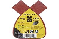STANLEY STA31029-QZ Quick Fit Schuurvellen voor Black+Decker Muis, Diverse Grit, Pack van 20