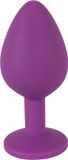 Colorful You2Toys Siliconen Buttplug Sierlijk en Flexibel met Rode Edelsteen Maat M – Paars