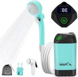 Merkloos / Sans marque Holland Connections Draagbare campingdouche met accu en pomp - Oplaadbaar - 6000 mAh-batterij - Mobiele douches - Buitendouches - Douchekop en slang - Camping, reizen, tuin, autowassen.