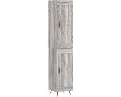 vidaXL Hoge kast bewerkt hout grijs sonoma eiken 34,5x34x180 cm