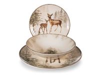 H&H 18-delige kerstservies set van steengoed - Magisch Hert