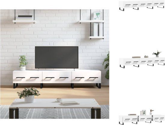 vidaXL Tv-meubel 150x36x30 cm bewerkt hout wit
