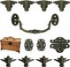Allecto Premium - Charnières de verrouillage antiques poignées protège-coins - Boîte à bijoux décorative en bois DIY - Décoratif - Pieds non inclus
