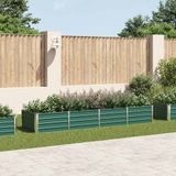 vidaXL - Plantenbak - verhoogd - 320x80x45 cm - gegalvaniseerd staal - groen
