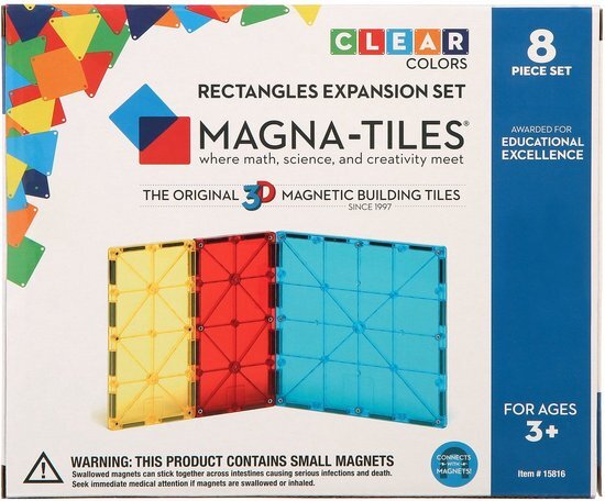Valtech Magna-TilesÂ® Clear Colors Rectangles Expansion Set