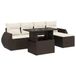 vidaXL 6-delige Loungeset met kussens, poly rattan, bruin
