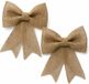 Decoris Kerst decoratie strikjes - op clip - 2x st - 15 x 17 cm - jute