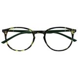 Opulize Groene Schildpad Leesbril Groot Ronde Comfortabel Mannen Vrouwen Scharnieren Met Veer R60-6 +3,50