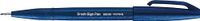 Pentel Arts Brush Sign Pen SES15C-CAX, penseelstift, nachtblauw, 10 stuks