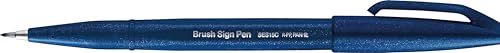 Pentel Arts Brush Sign Pen SES15C-CAX, penseelstift, nachtblauw, 10 stuks