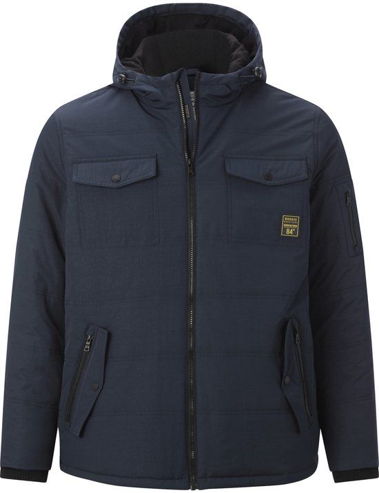 Jan Vanderstorm herren Outdoorjack - 58 - donkerblauw - Plus Size
