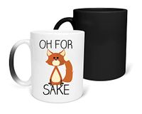 Acen Funny Oh voor Fox Sake kleur veranderende Morphing koffie mokken Cup-11oz maten, keramiek, wit, 9 x 9 x 9 cm