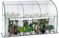 VOUNOT® Foliekas Anleunkas 300×100×180 cm – Winterharde Tomatenkas met Oprolbare Zijwanden, Stabiel Metalen Frame & Waterdichte PE-Folie, Wit