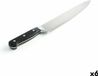 Quid Professional Chef's Knife Inox Black Metal 25 cm (Pack of 6)