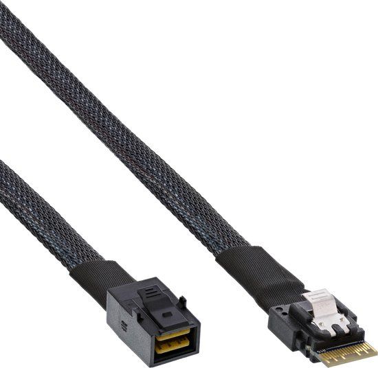 InLine Slim SAS-kabel, SFF-8654 naar SFF-8643, 24 Gb/s, 1m