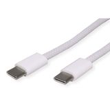 Value USB 2.0 Kabel, Type C-C, M/M, 60W, wit, 3 m