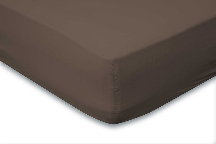 Elegance Fitted Sheet Cotton Percale 35cm Corner Height - taupe - 120x200