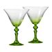 KROSNO Martiniglazen met lichtgroene steel | Set van 2, 170 ml | Bubble Celebration Moments collectie | Loodvrij kristal | Ideaal cadeau