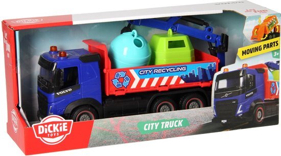 Dickie Toys Stadt-speelgoed, 23 cm, wrijvingsmechanisme, 3 modellen verkrijgbaar: betonmixer, afval of vrachtwagenrecycling, met beweegbare onderdelen, geschikt vanaf 3 jaar, kleur (203744014)