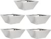 vidaXL Plantenbak - 5 stuks - Zilver - 35 x 35 x 15 cm - Roestvrij staal