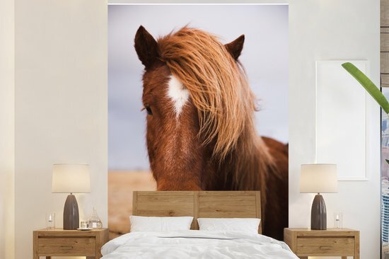 Nr1Wallpaper Behang - Fotobehang IJsland - Paarden - Bruin - Breedte 200 cm x hoogte 300 cm