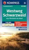 KOMPASS Wander-Tourenkarte Westweg Schwarzwald 1:50.000